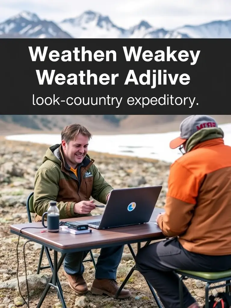 Luke Snow providing personalized weather consultation to a client preparing for a backcountry expedition, using advanced weather models.