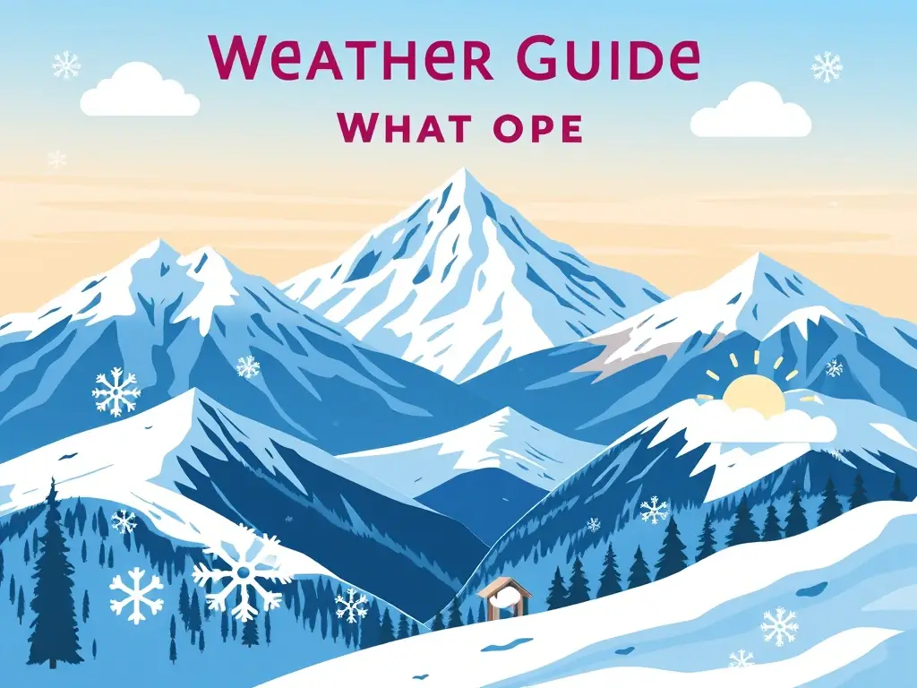 A visually appealing image of a digital weather guide cover featuring a snowy mountain landscape and weather icons, emphasizing its relevance to backcountry weather forecasting.