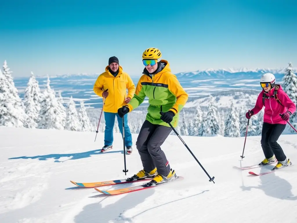 A skier carving effortlessly through deep powder, demonstrating the techniques and knowledge gained from Luke Snow's powder skiing guide.